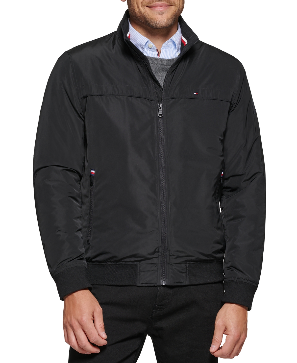 Tommy Hilfiger Men's Golf Bomber Jacket In Black