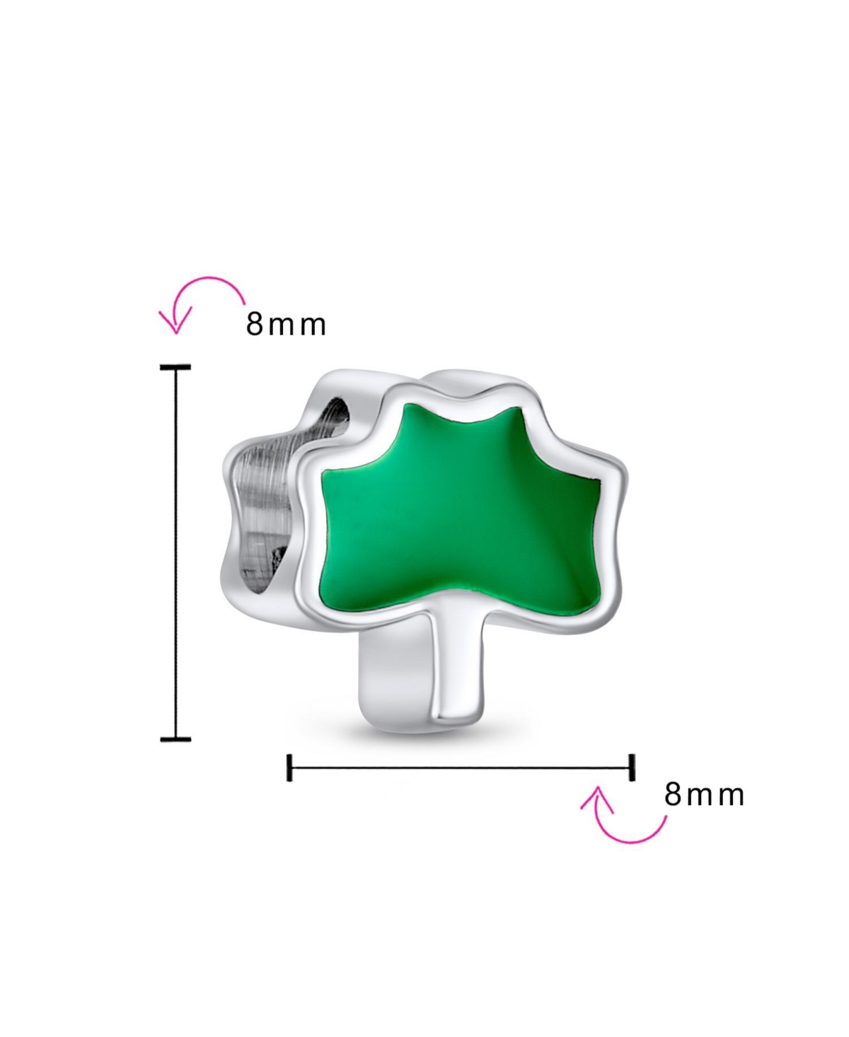 Bling Jewelry Good Luck Lucky Irish Shamrock Enamel Green Clover Charm Bead For Women Sterling Silver Fits European Bracelet