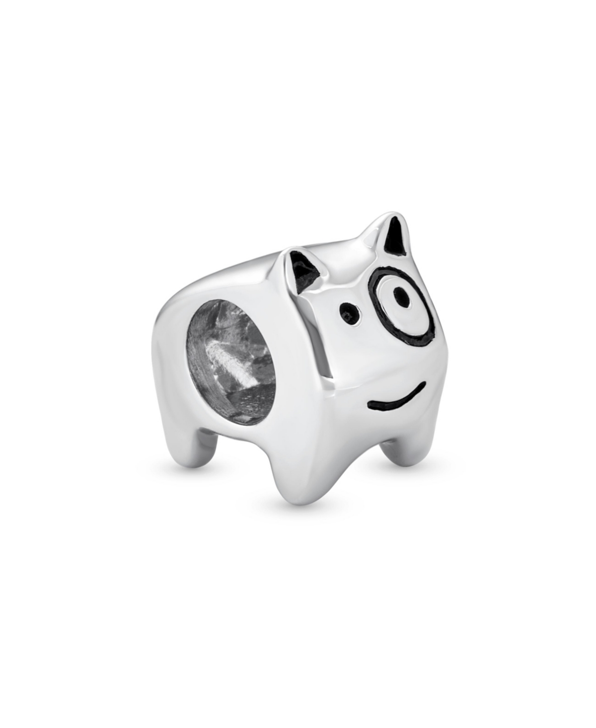 Bling Jewelry Puppy Pet Animal Lover Bff Spot Dog Charm Bead For Women Oxidized Sterling Silver Fits European Bracelet