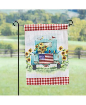 Sunflower Truck Garden Waffle Flag