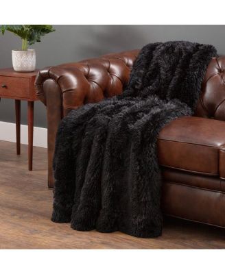 Premium Throw Blanket & Pillow Cover - Long Faux Fur Fuzzy Sherpa Throw (50" x 65”) & 2 Pillow Covers (18" x 18”) - 3-Piece Set, Pink