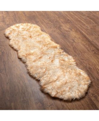 Premium Faux Longfur Frost Tip Microfiber Suede Backing Shaggy Area Rug, 2x6 Feet