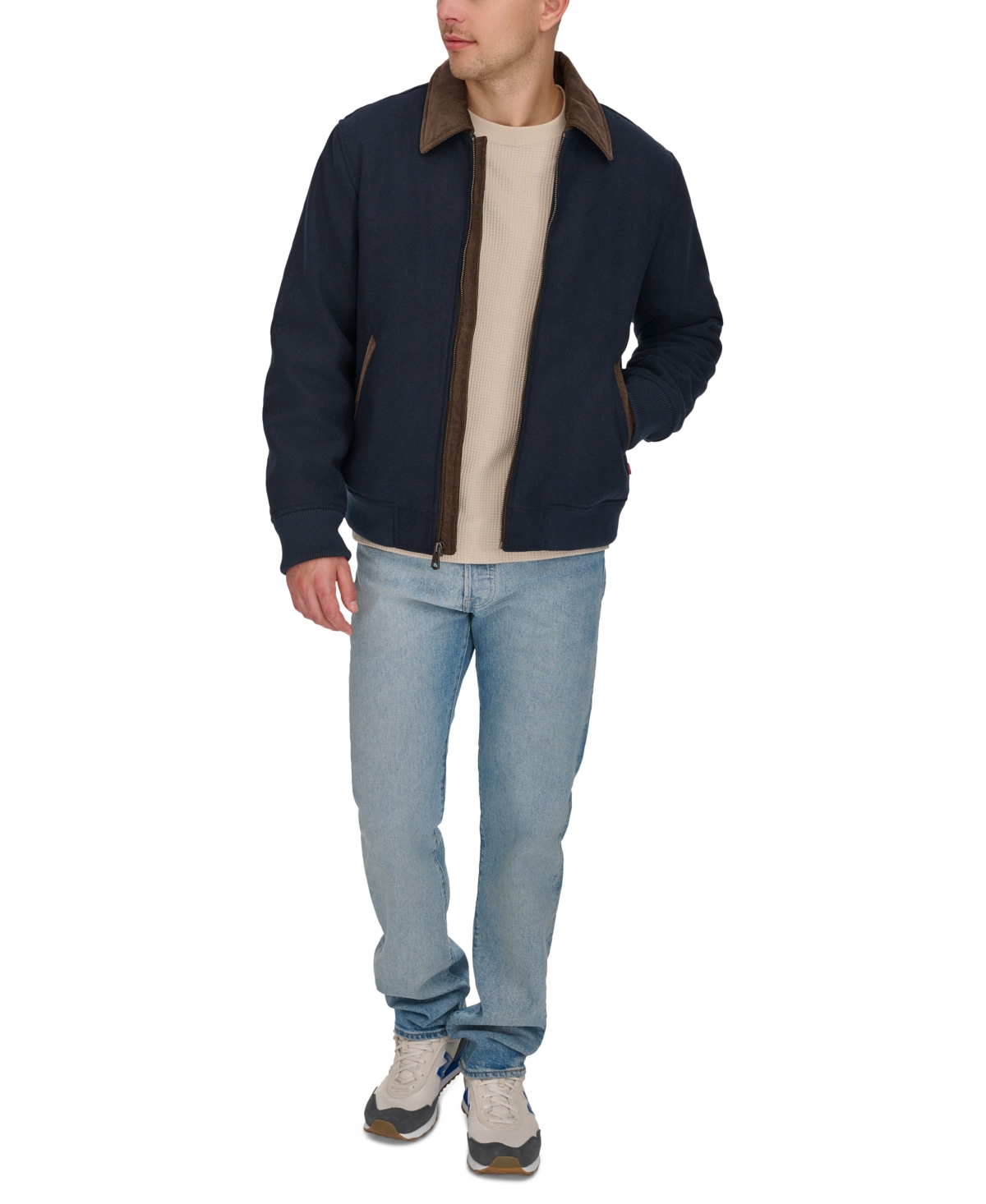 Levi's Men's Zip Corduroy-Collar Jacket