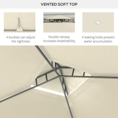 9.6' x 11.6' Patio Gazebo: Garden Canopy Shelter with Netting