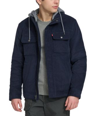 Men's Hooded Corduroy Zip Jacket