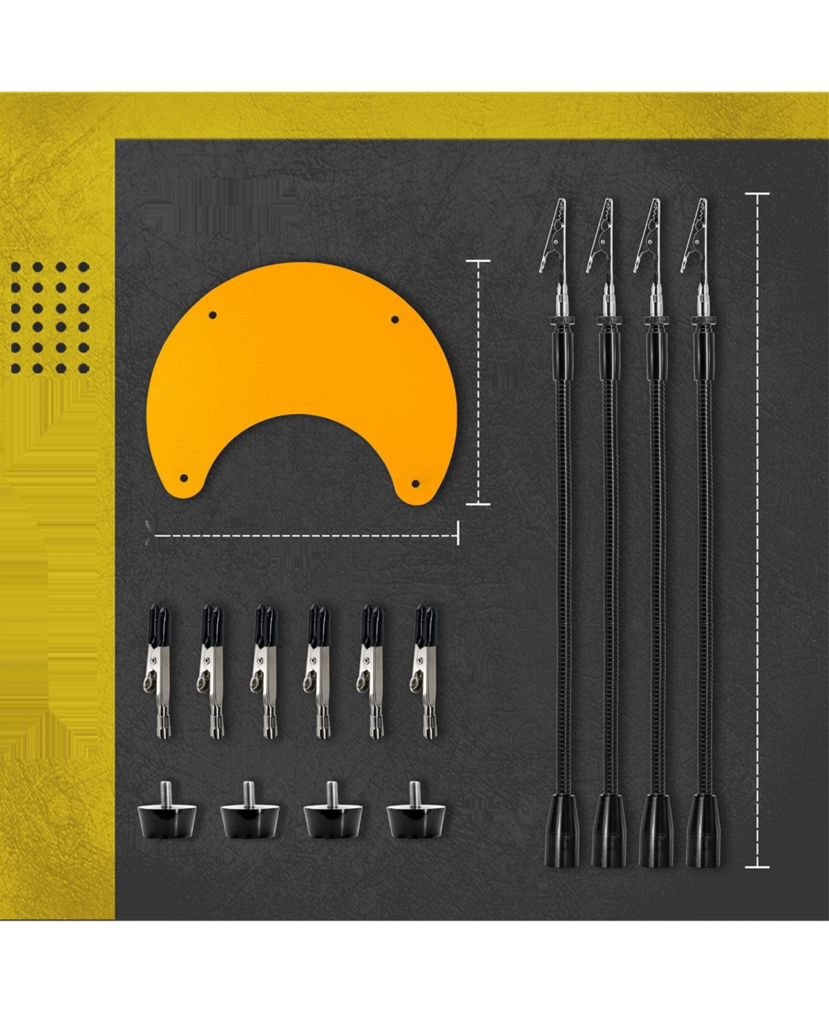 Kotto Soldering Tool, Pcb Holder with Four Arms - Yellow and black