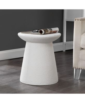 Hollie Minimalist Modern Drum Indoor/Outdoor Accent Table Pedestal