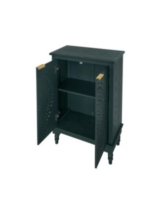 Simplie Fun Hollow-Carved 2-Door Accent Sideboard with Adjustable Shelf