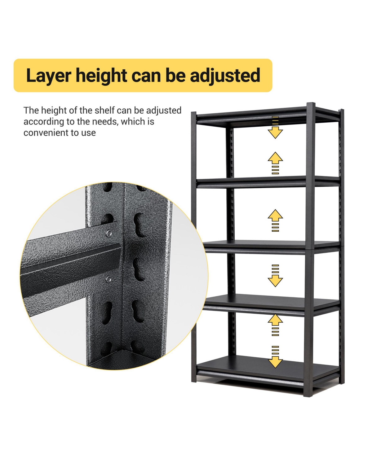 Streamdale Furniture 5-Tier Heavy Duty Garage Shelving Unit - Black+ gray