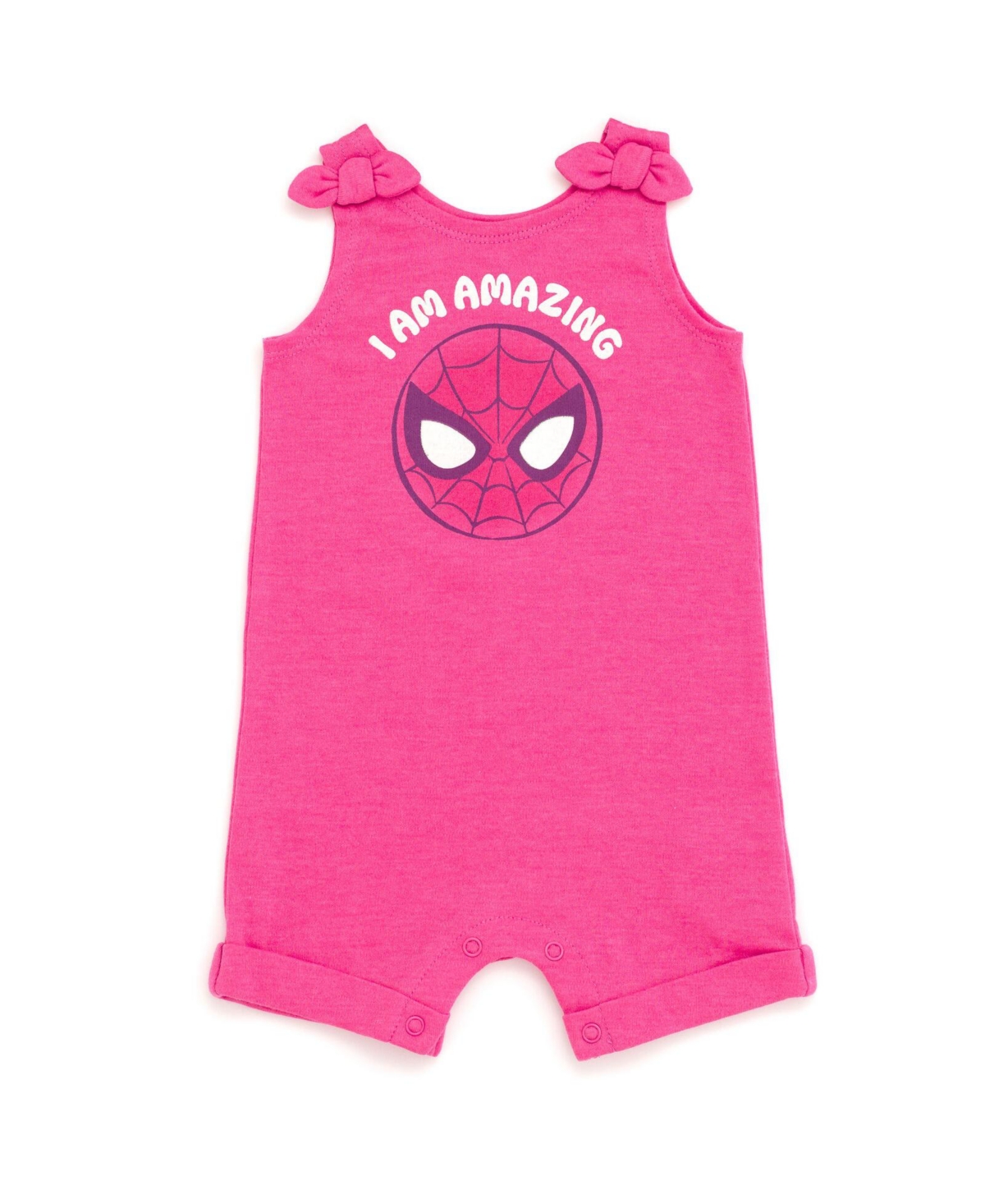 Marvel Baby Girls Avengers Spider-Man French Terry Romper and Headband Newborn to