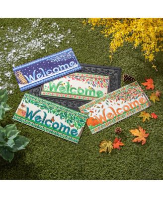 4 Season Trees, Set of 4 Sassafras Indoor Outdoor Switch Doormat 1'10"x10" Multicolored