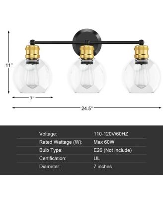 Modern 3-light Bubbled Glass Vanity Light