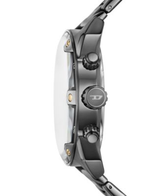 Men's Spiked Quartz Chronograph Gunmetal Stainless Steel 49mm