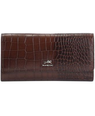 Women's Croco2 RFID Secure Quad Fold Wallet