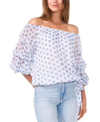Vince Camuto - Women's Printed Off-The-Shoulder Bubble Top