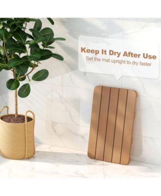 Waterproof HIPS Spa Shower Mat for Bathroom with Non Slip Foot Pads-Brown