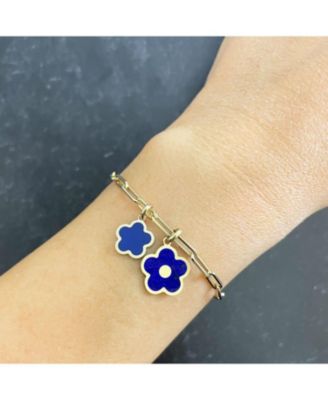 Lapis Cherry Blossom Charm 14K Gold