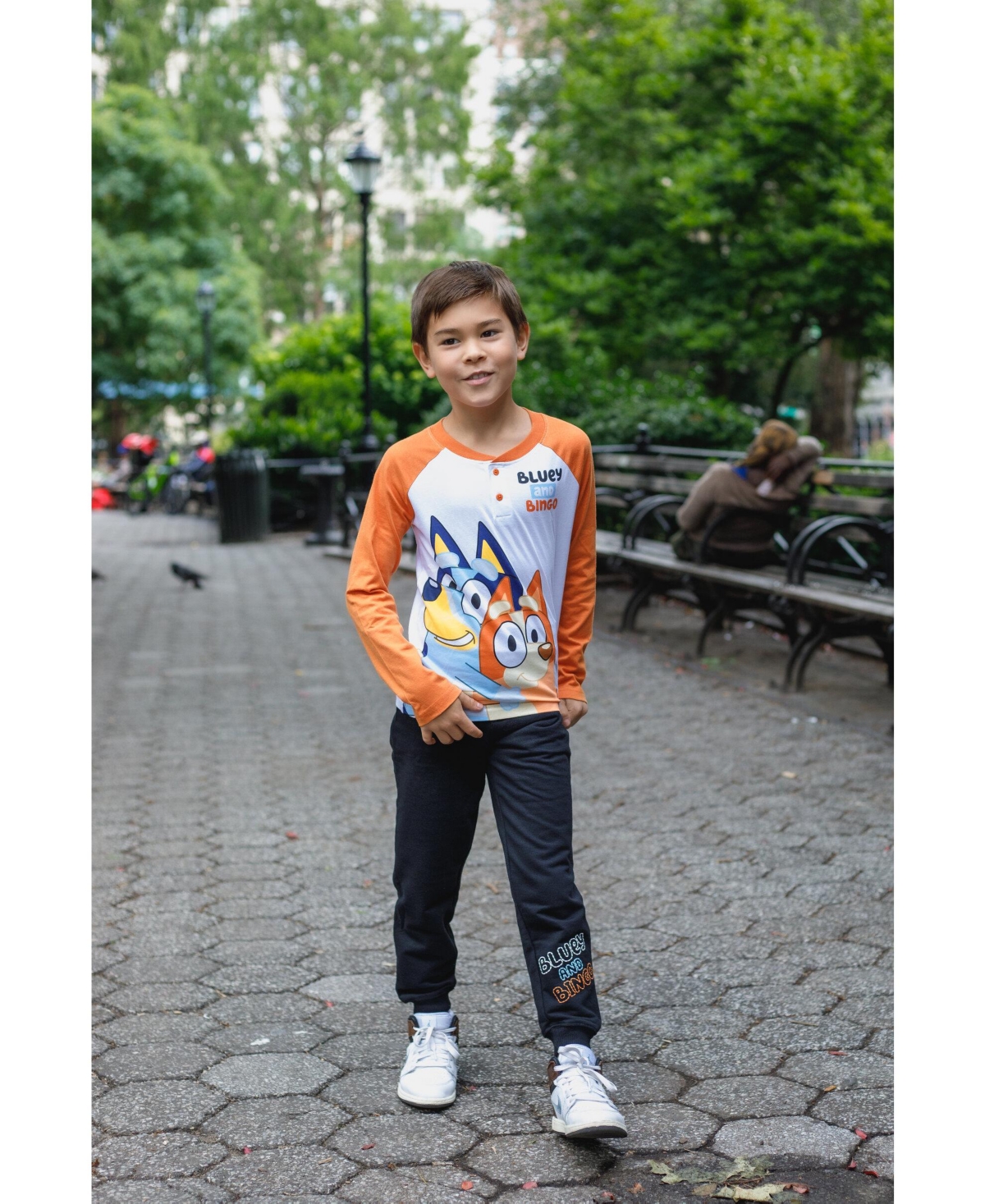 Bluey Little Boys Henley T-Shirt and French Terry Pants
