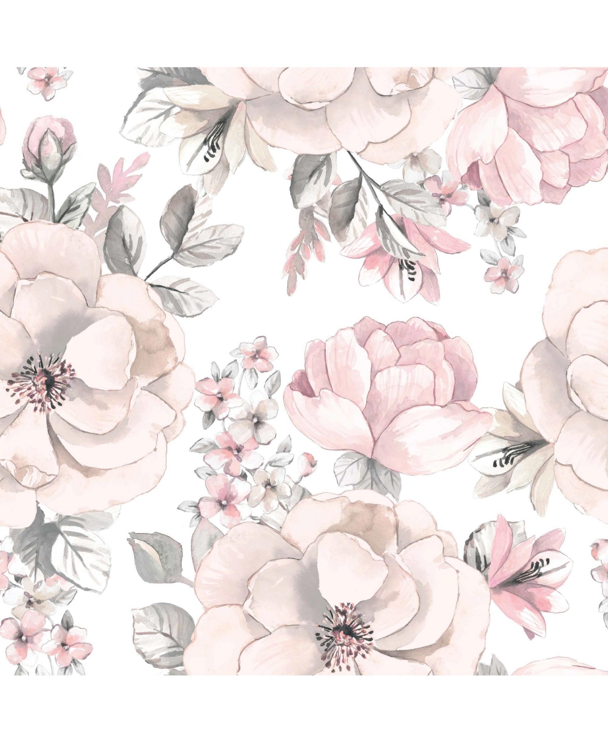 Lambs & Ivy Signature Botanical Baby Watercolor Floral Cotton Sheet- White