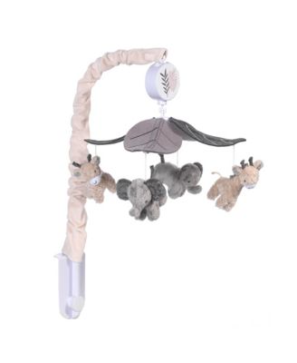 Baby Jungle Animals Gray/Tan Musical Crib Mobile Soother Toy