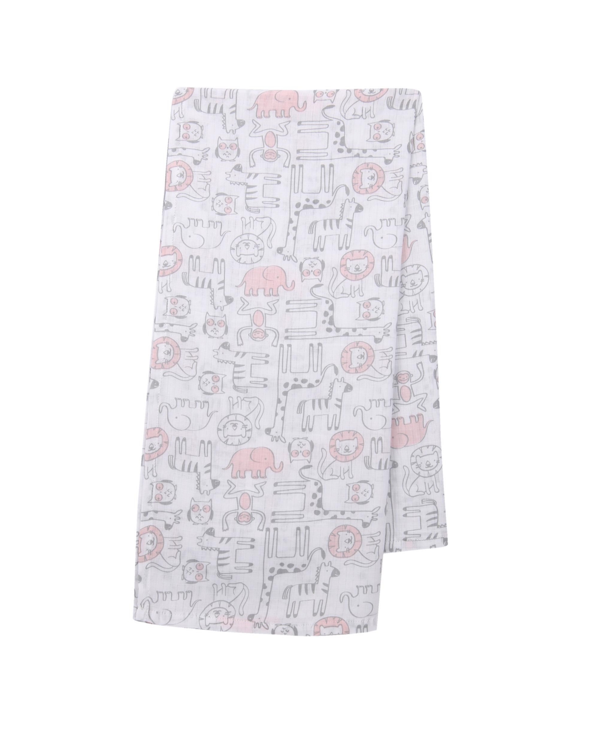 Lambs Ivy 5 PieceGray Plush Infant/Newborn Baby Gift Bag w/ Swaddle - Pink