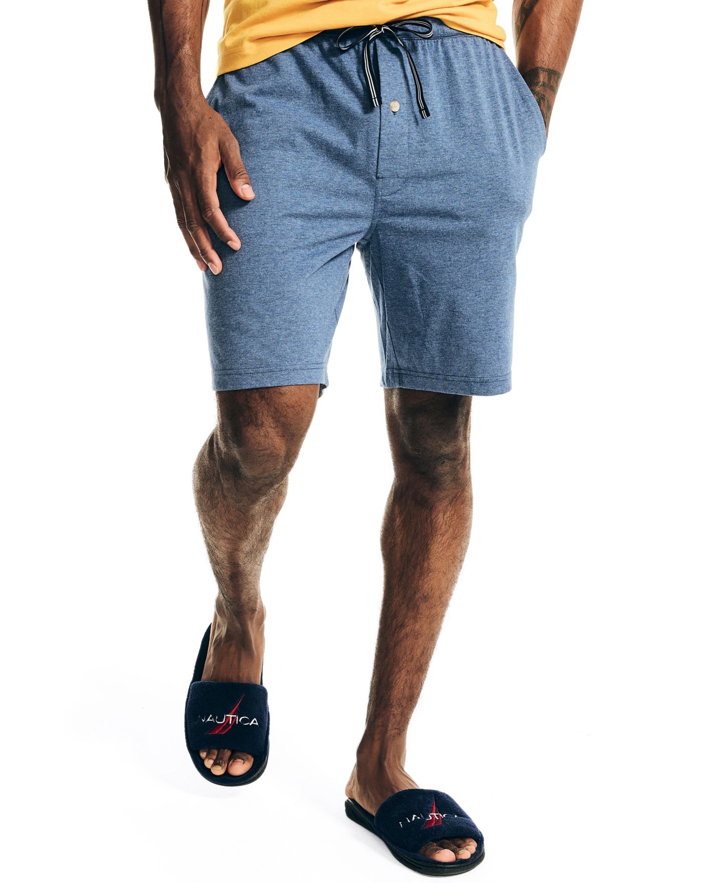 Пижамные шорты Knit для мужчин — Nautica, цвет: Синий меланжевый — фото 2