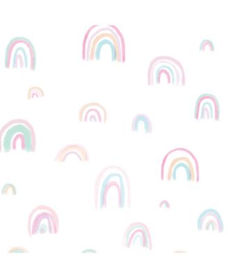 Watercolor Pastel Rainbow 100% Cotton Baby Fitted Crib Sheet