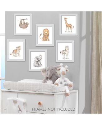 Watercolor Safari Jungle Animals Unframed Nursery/Child Wall Art