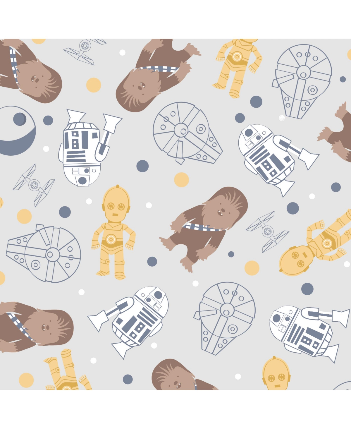 Lambs & Ivy Star Wars Signature Millennium Falcon 100% Cotton Fitted Crib Sheet
