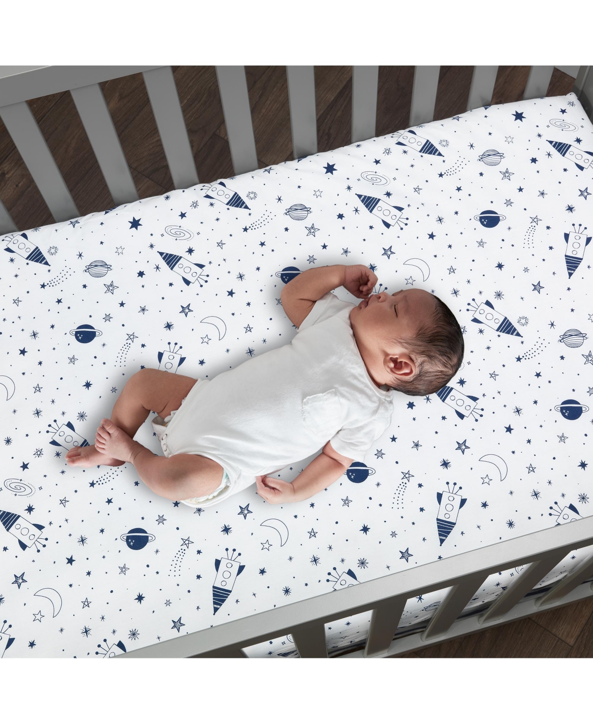 Lambs & Ivy Sky Rocket 5-PieceGalaxy/Space Nursery Baby Bedding Set - Blue