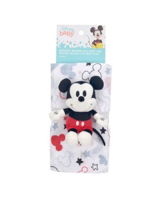 Disney Baby Mickey Mouse Muslin Swaddle Blanket & Plush Gift Set