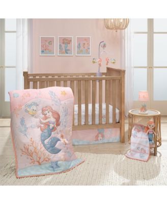 Disney Baby The Little Mermaid White Fitted Crib Sheet - Ariel