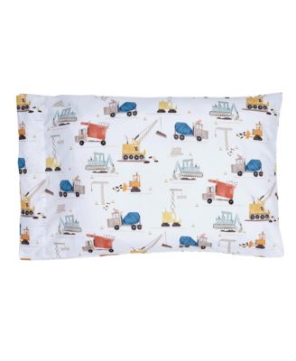 4-Piece Construction Zone Gray/Navy/White Toddler Bedding Set