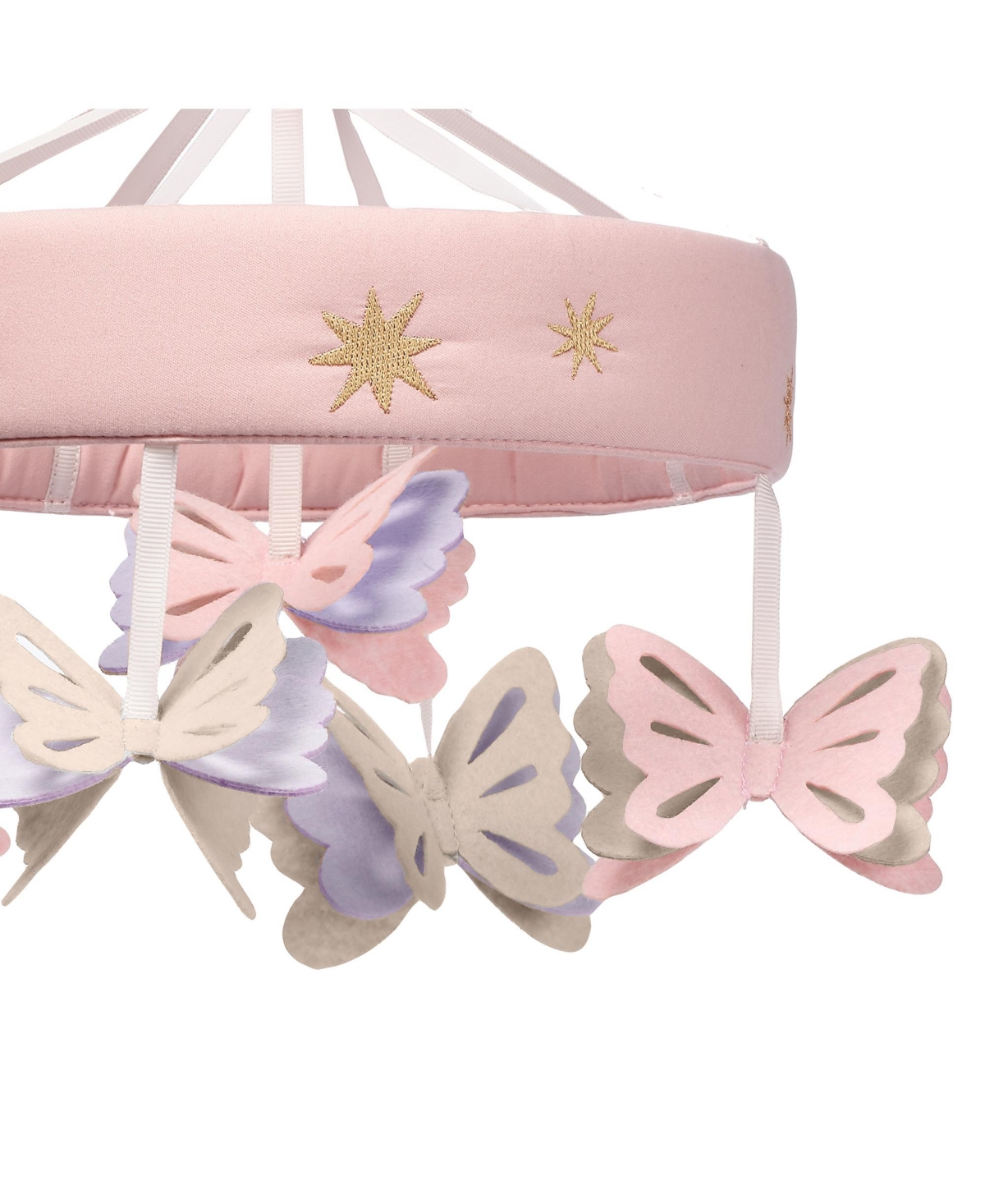 Lambs & Ivy Butterfly DreamsPurple Musical Baby Crib Mobile Soother Toy - Pink