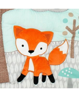 Woodland Friends Animals Mint/Gray 5-Piece Crib Bedding Set