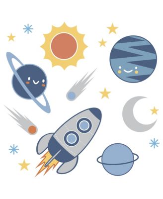 Milky Way Blue/Gray Space Galaxy 4-Piece Nursery Baby Crib Bedding Set