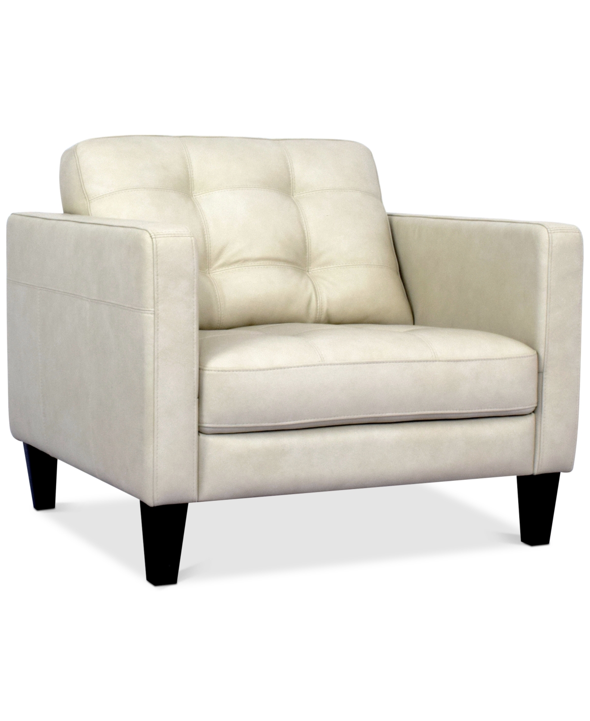 Macy's Pezley Leather Arm Chair, Created For  In Cream
