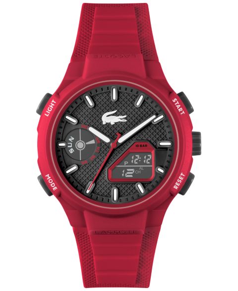 Мужские часы Lacoste LC33 Red Silicone Strap Watch 45mm