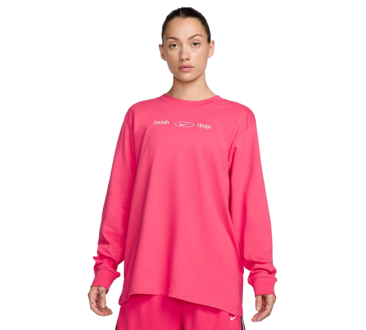 NIKE WOMEN'S COTTON GRAPHIC CREWNECK LONG-SLEEVE T-SHIRT 