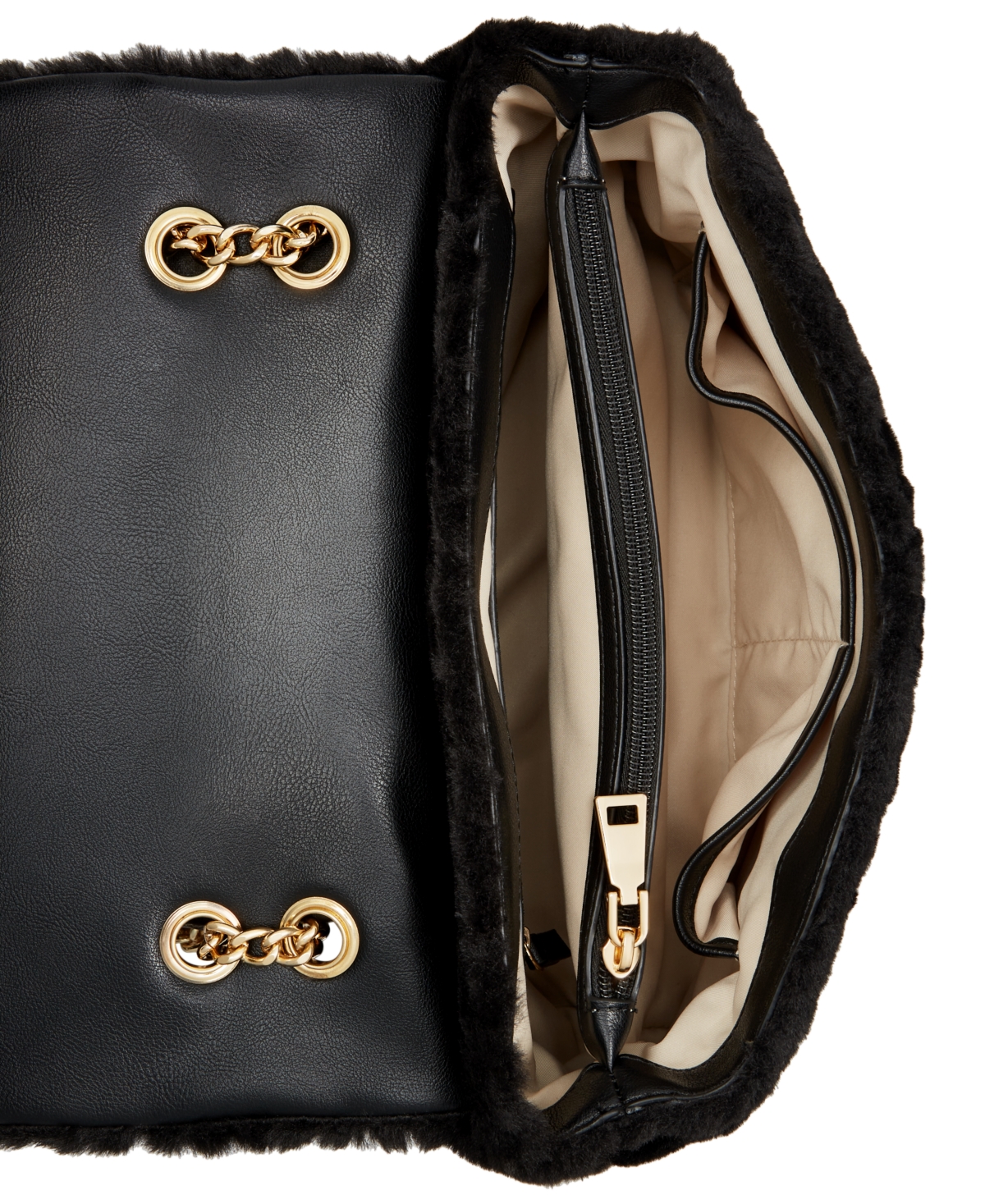 I.n.c. International Concepts Ajae Flap Chevron Faux Fur Shoulder Bag, Created for Macy's