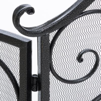 Streamdale Rosalinda Floral Iron Fireplace Screen, Silver Finish