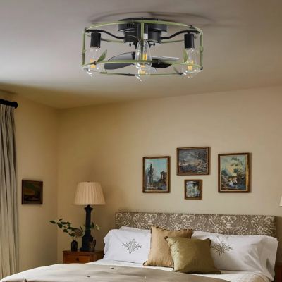 Streamdale Green Caged Ceiling Fan with Light & Remote