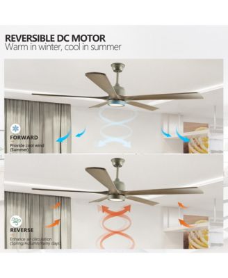 Modern Wood Ceiling Fan with Light and Remote (60")