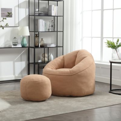 High-Pressure Foam Bean Bag Sofa with Footrest