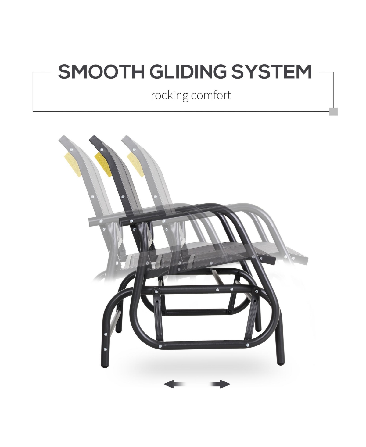 Streamdale Furniture Outdoor Glider Bench: Patio Swinging Loveseat for Yard/Porch