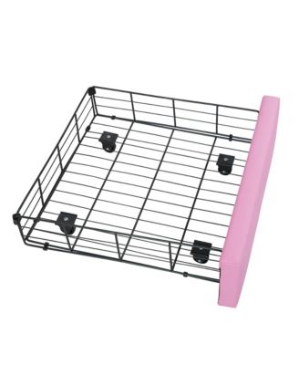 Twin Upholstered Bed with Crown Headboard and LED Lights