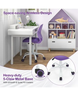 Office Task Desk Armless Chair Adjustable Mid Back Swivel