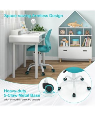 Office Task Desk Armless Chair Adjustable Mid Back Swivel