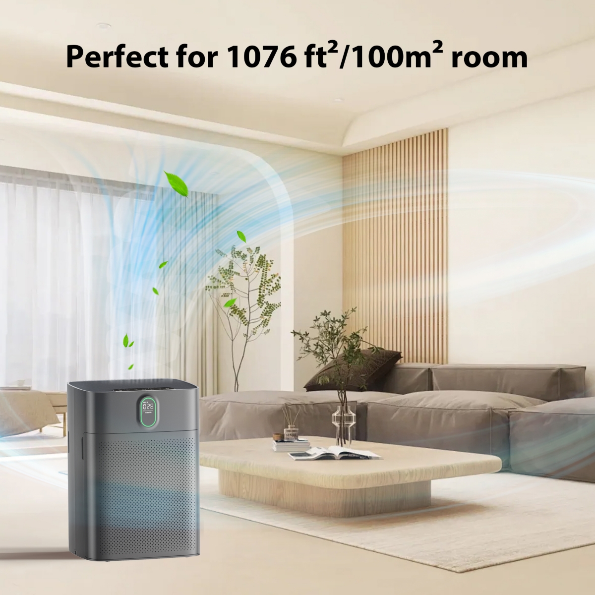 Morento Air Purifiers for Home Room up to 1076 Sq Ft with Pm 2.5 Display Air Quality Sensor, Remove 99.97% of Pet Hair with Double-sided Air Inl