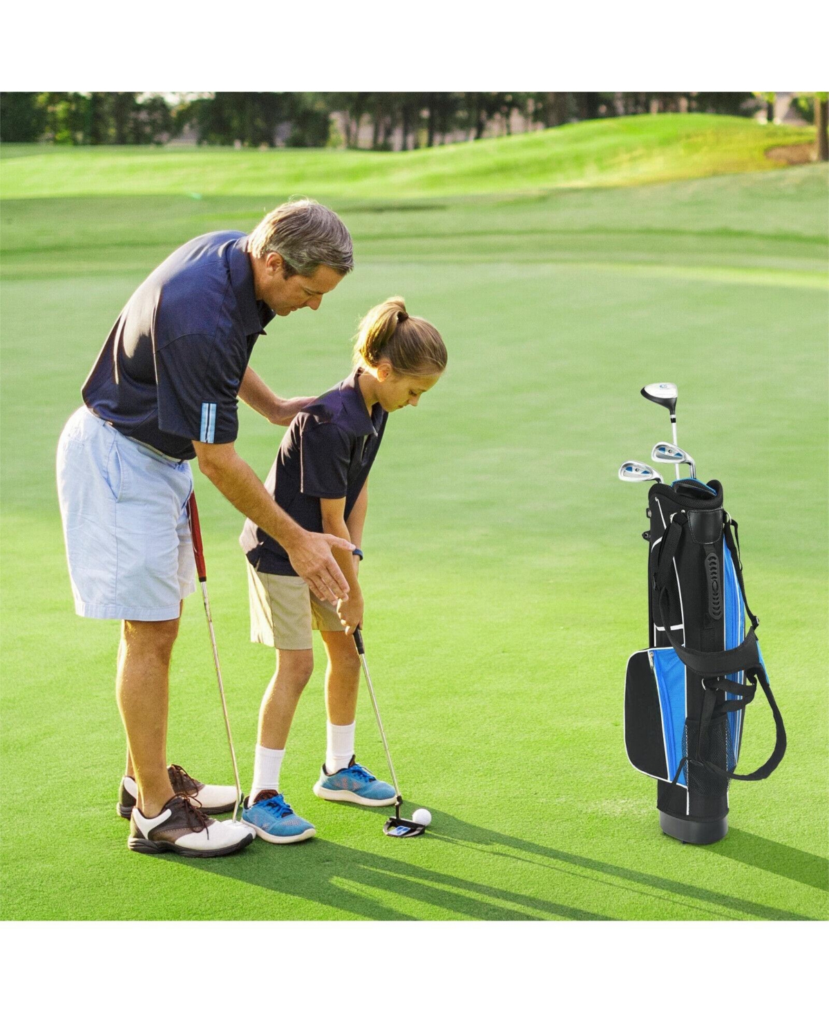 Complete Golf Club Set for Children Age 8-10-Blue